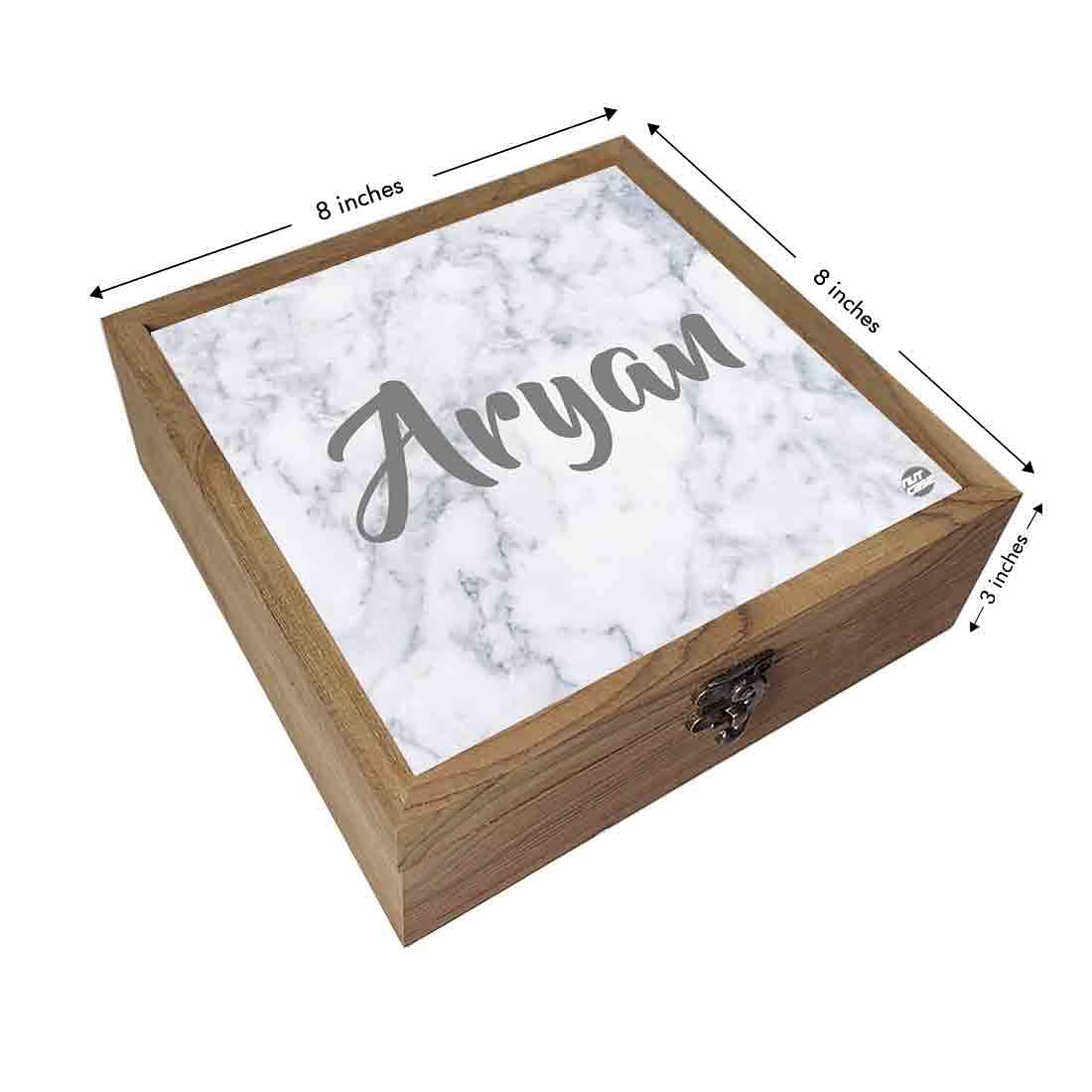 Personalised Jewelry Box Organizer Makeup - White Marble - Image 3
