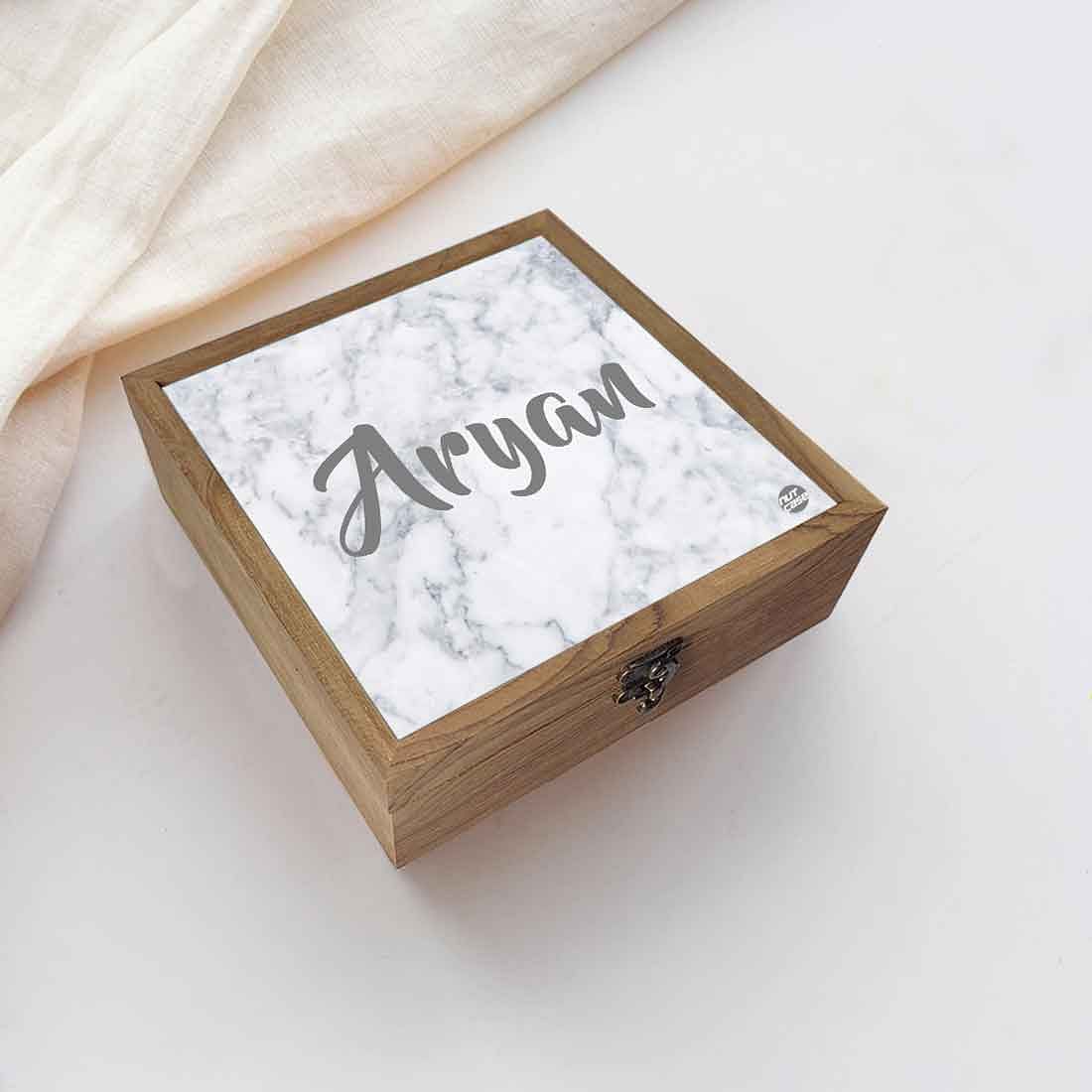 Personalised Jewelry Box Organizer Makeup - White Marble - Image 5