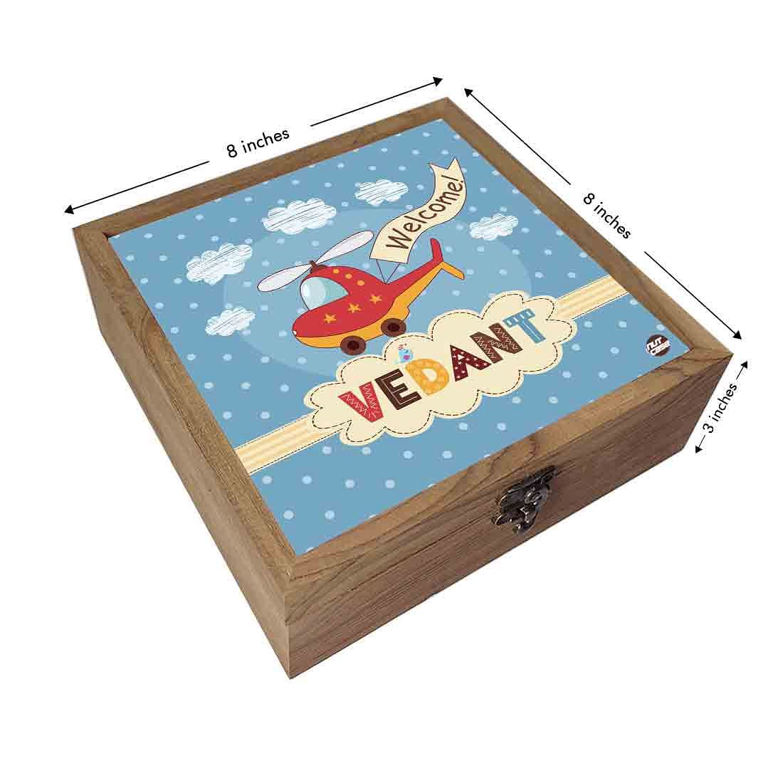 Customized Jewellery India Storage Box for Boy - Helicopter & Clouds - Image 3