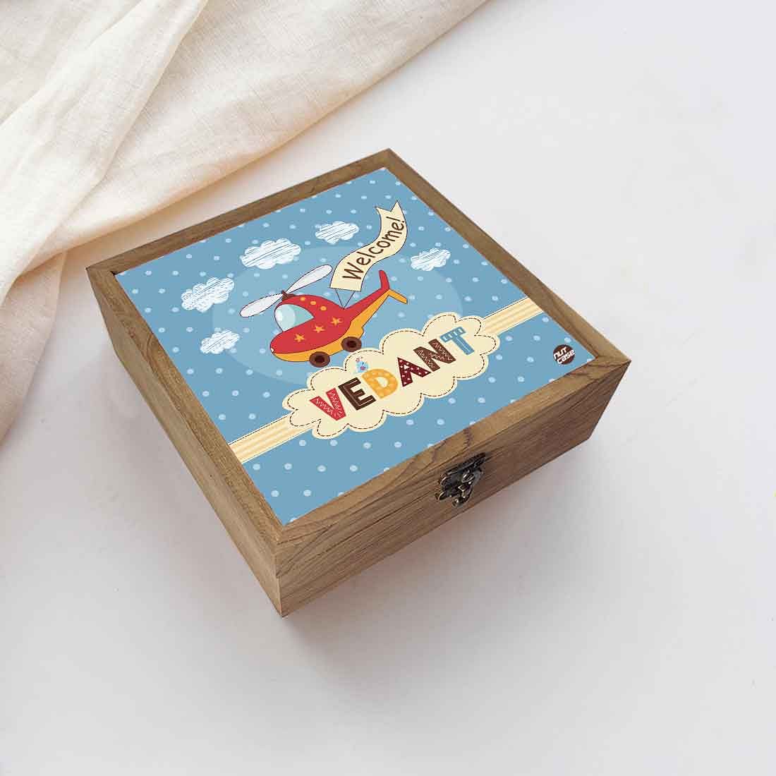Customized Jewellery India Storage Box for Boy - Helicopter & Clouds - Image 5