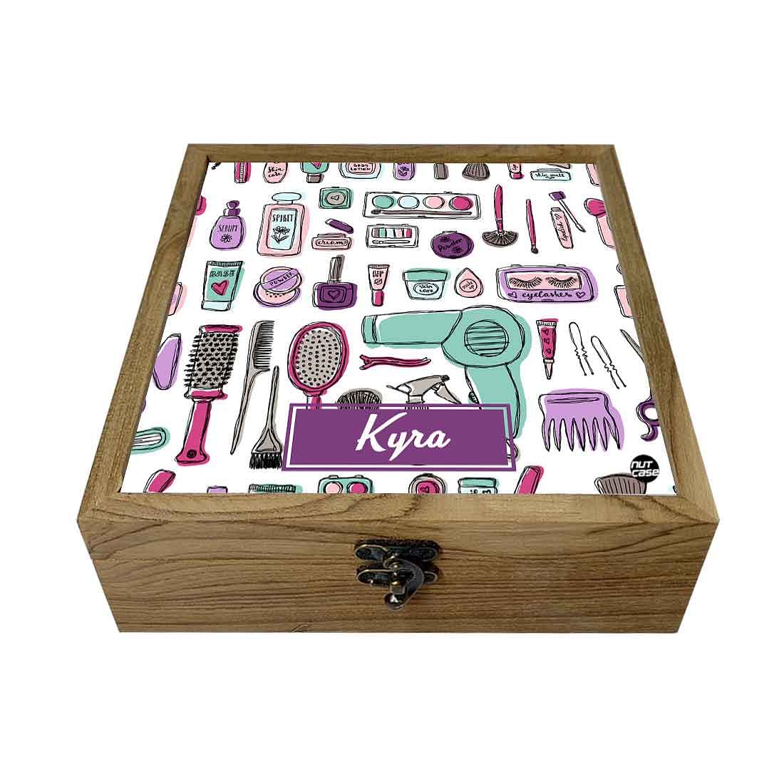 Personalized Wooden Jewellery Box for Women - Makeup Jewellery
