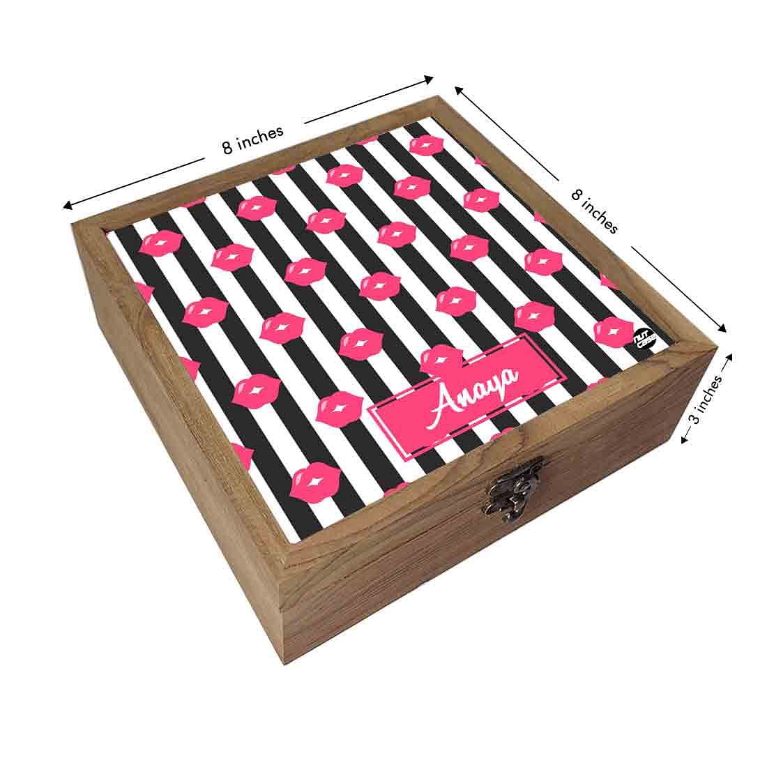 Customized Box Jewelry Holder With Name - Pink Lips Pout - Image 3