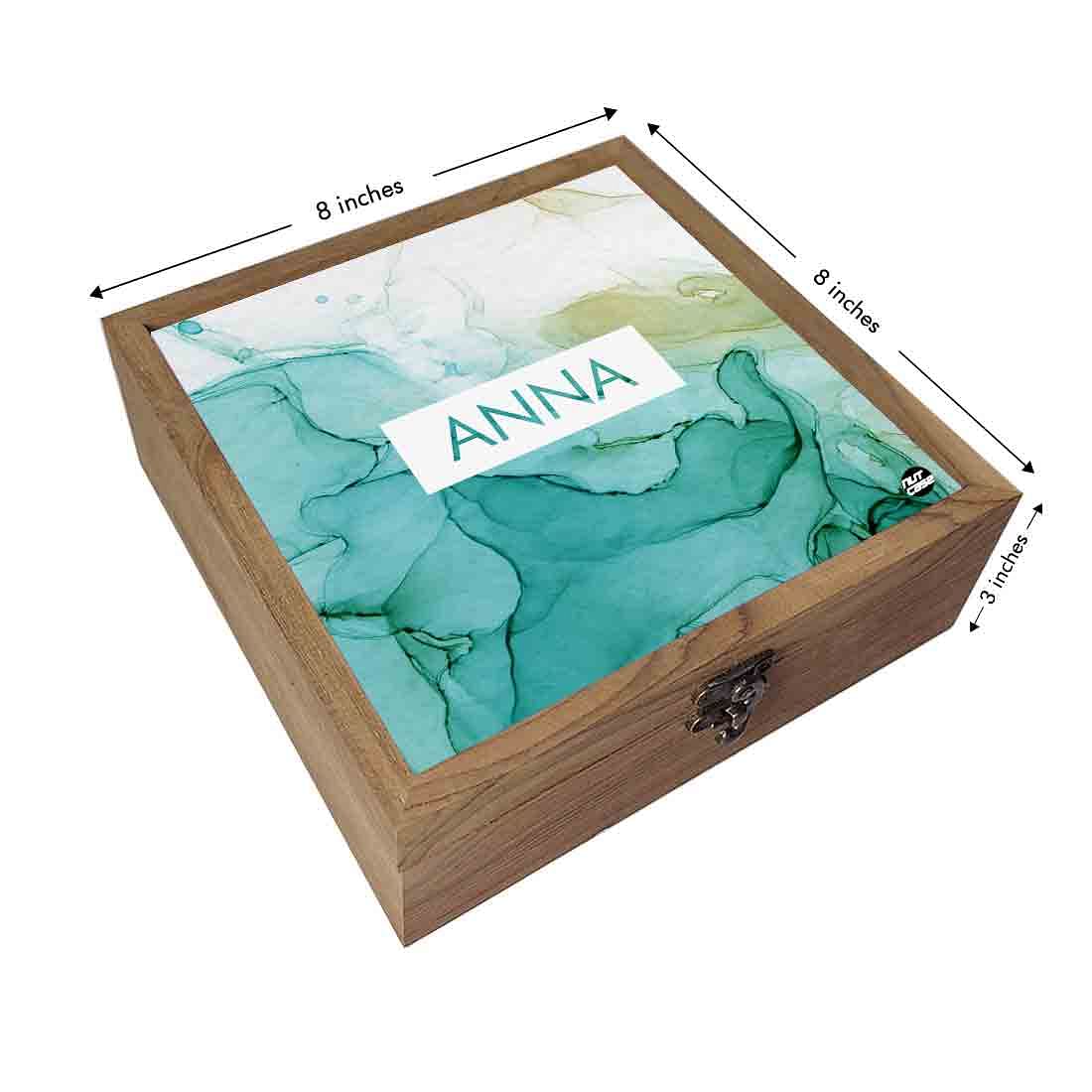 Customized Accessories Box Organizer - Green Ink Watercolor - Image 3