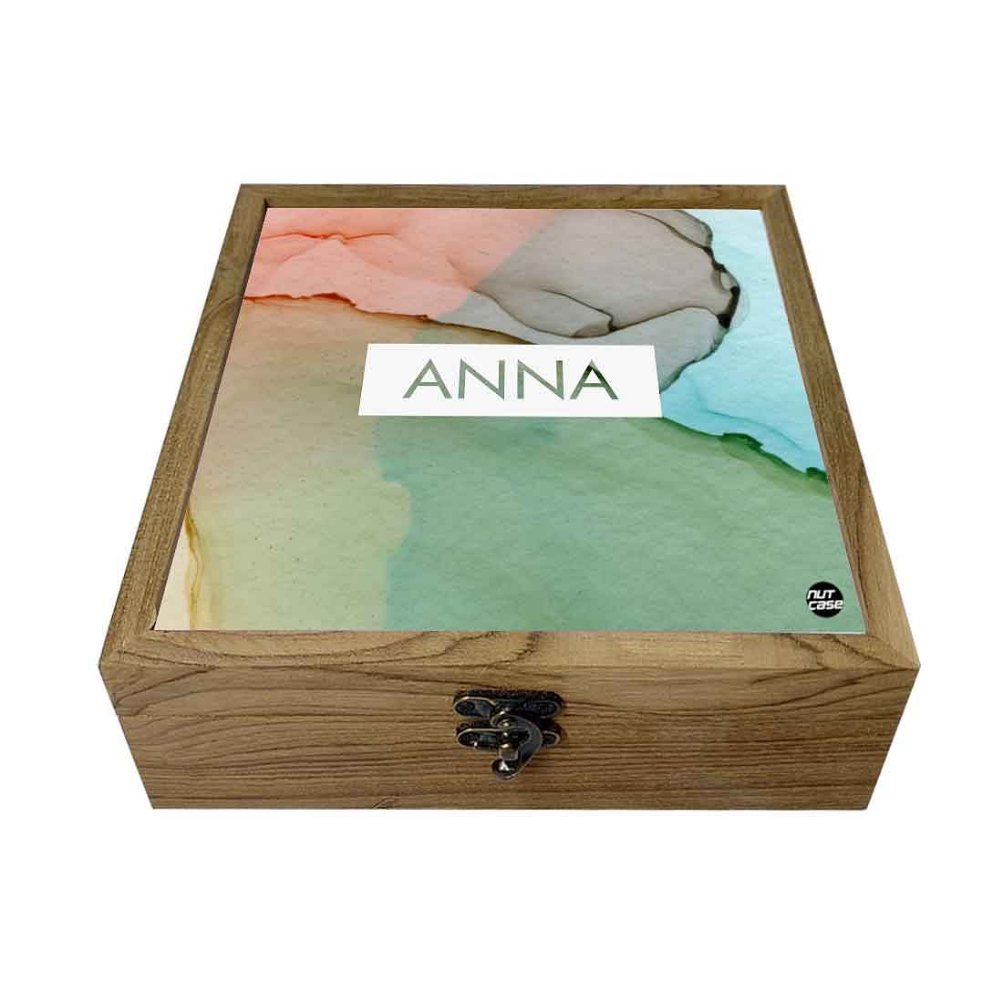 Personalized Keepsake Box Jewellery Storage - Watercolor Shades - Image 2