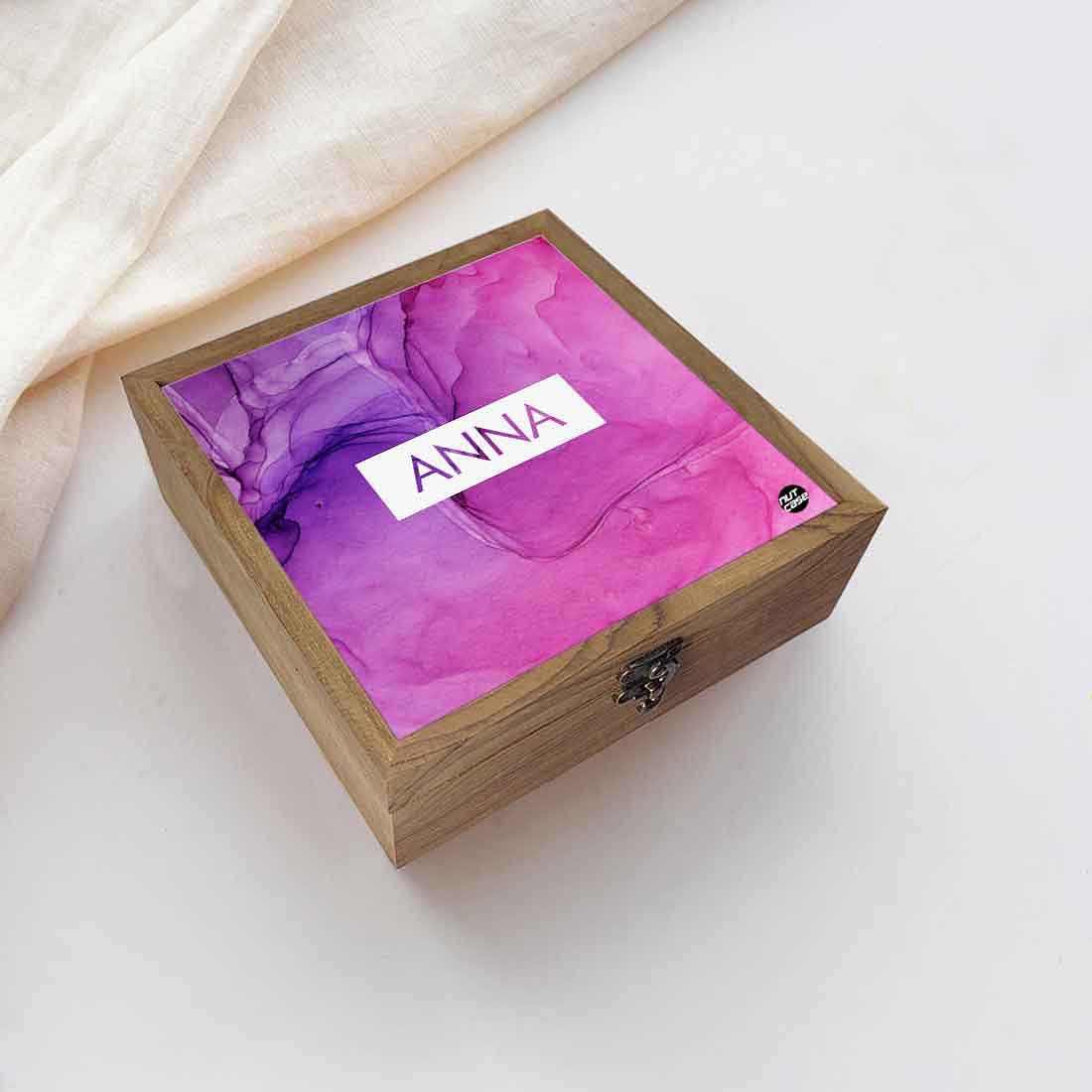 Customized Jewelry Containers Box for Girls - Pink Watercolor - Image 5