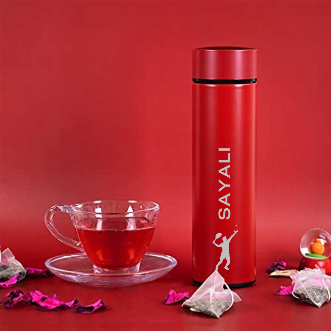 Personalised Name Engraved Stainless Steel Temperature Bottle Coffee Flask - Sports - Image 2