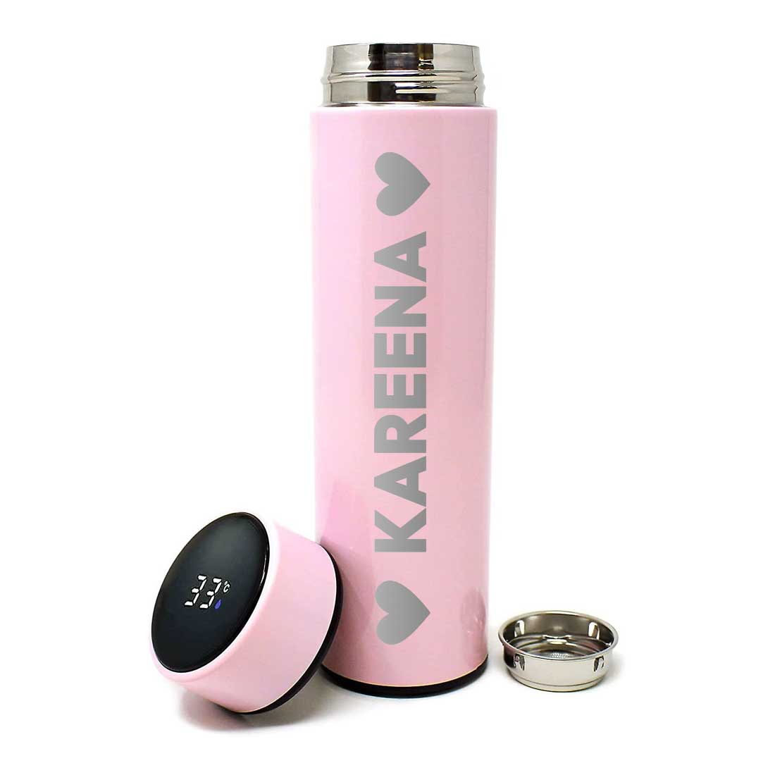Personalised Thermos Bottle for Coffee Travel With Temperature Display- Heart - Image 10