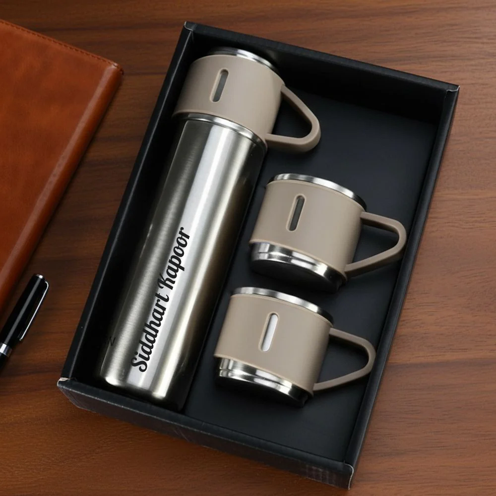 Personalized Thermos Cup For Tea Flask Gift Box Set Stainless Steel Flask - Add Name - Image 13