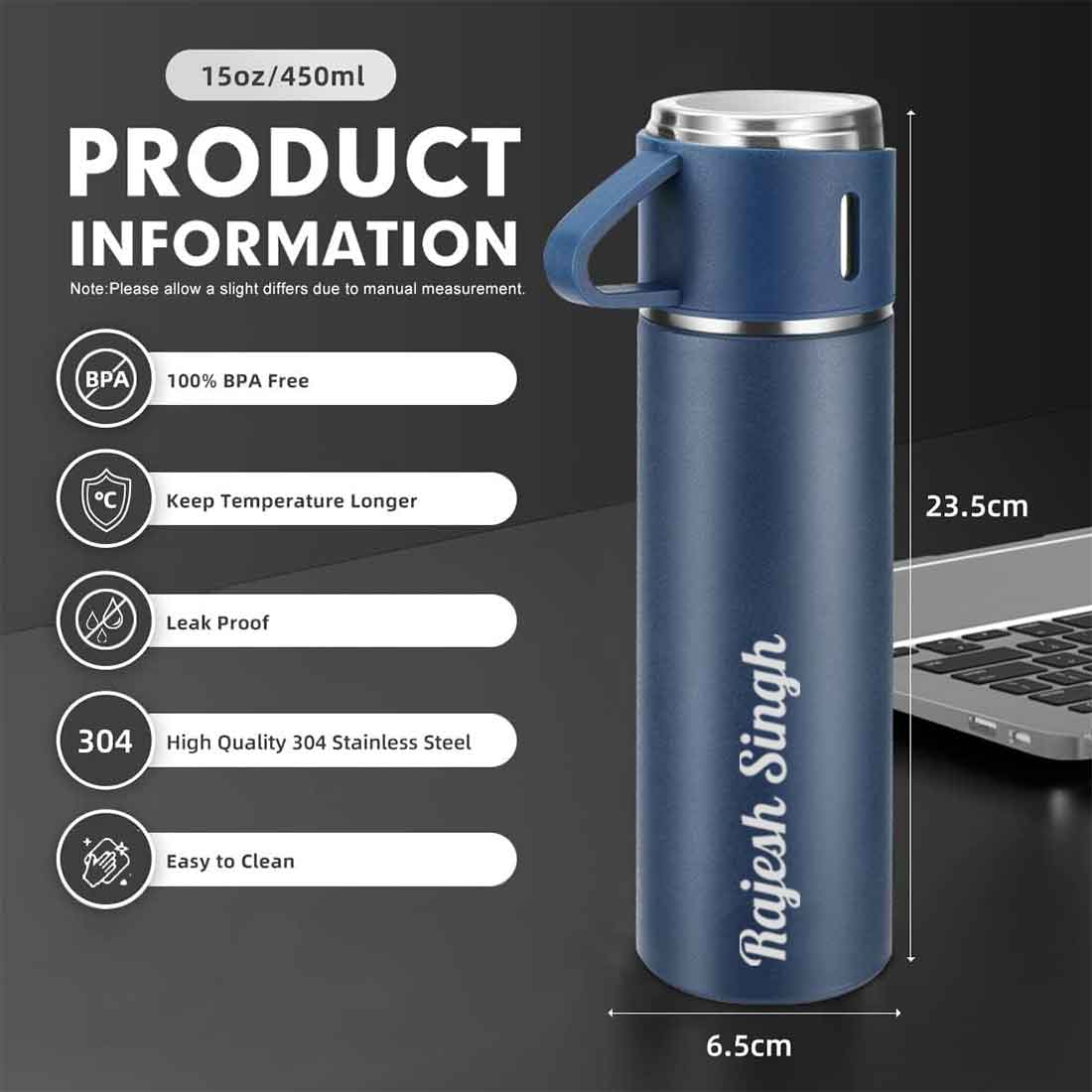 Personalized Thermos Cup For Tea Flask Gift Box Set Stainless Steel Flask - Add Name - Image 20