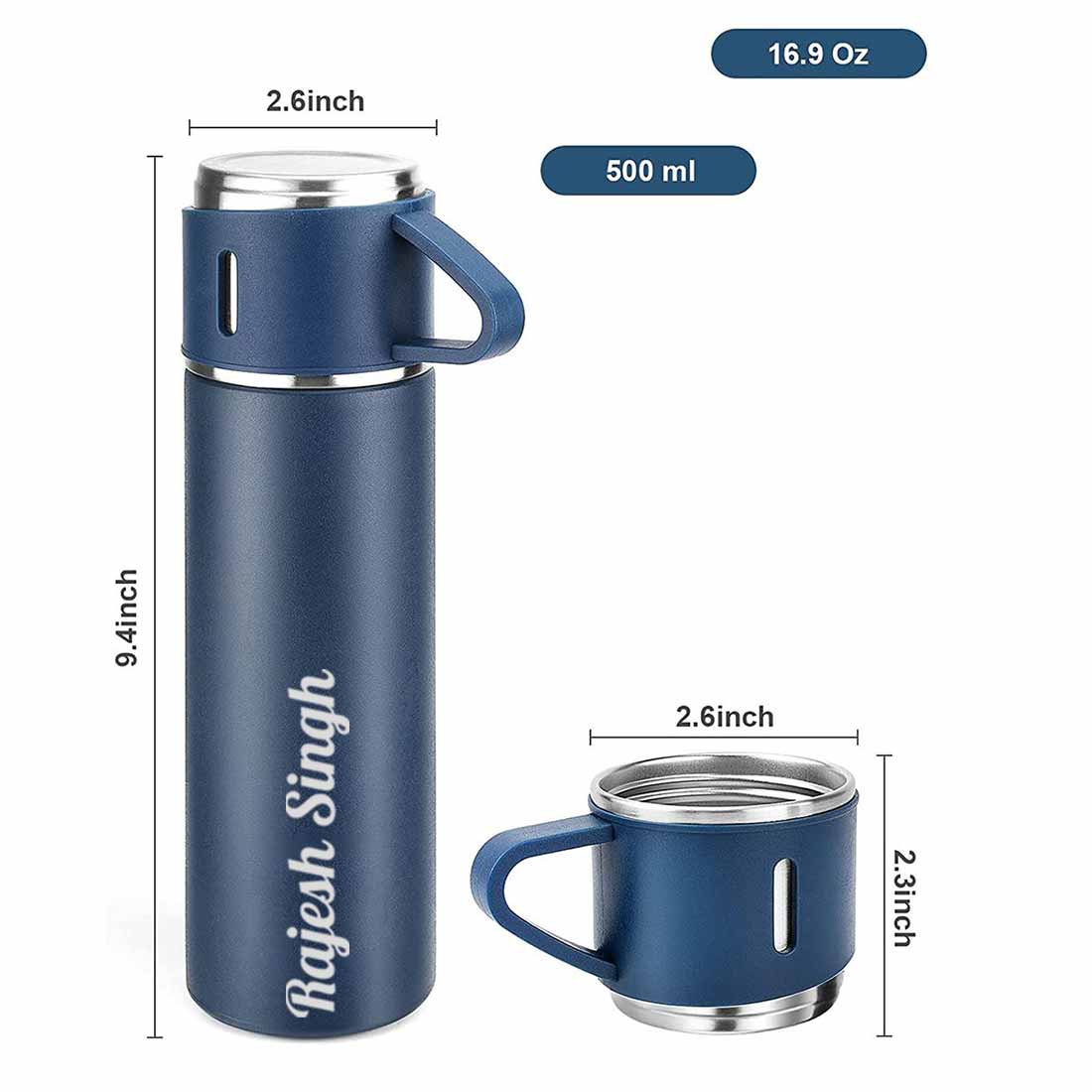Personalized Thermos Cup For Tea Flask Gift Box Set Stainless Steel Flask - Add Name - Image 42