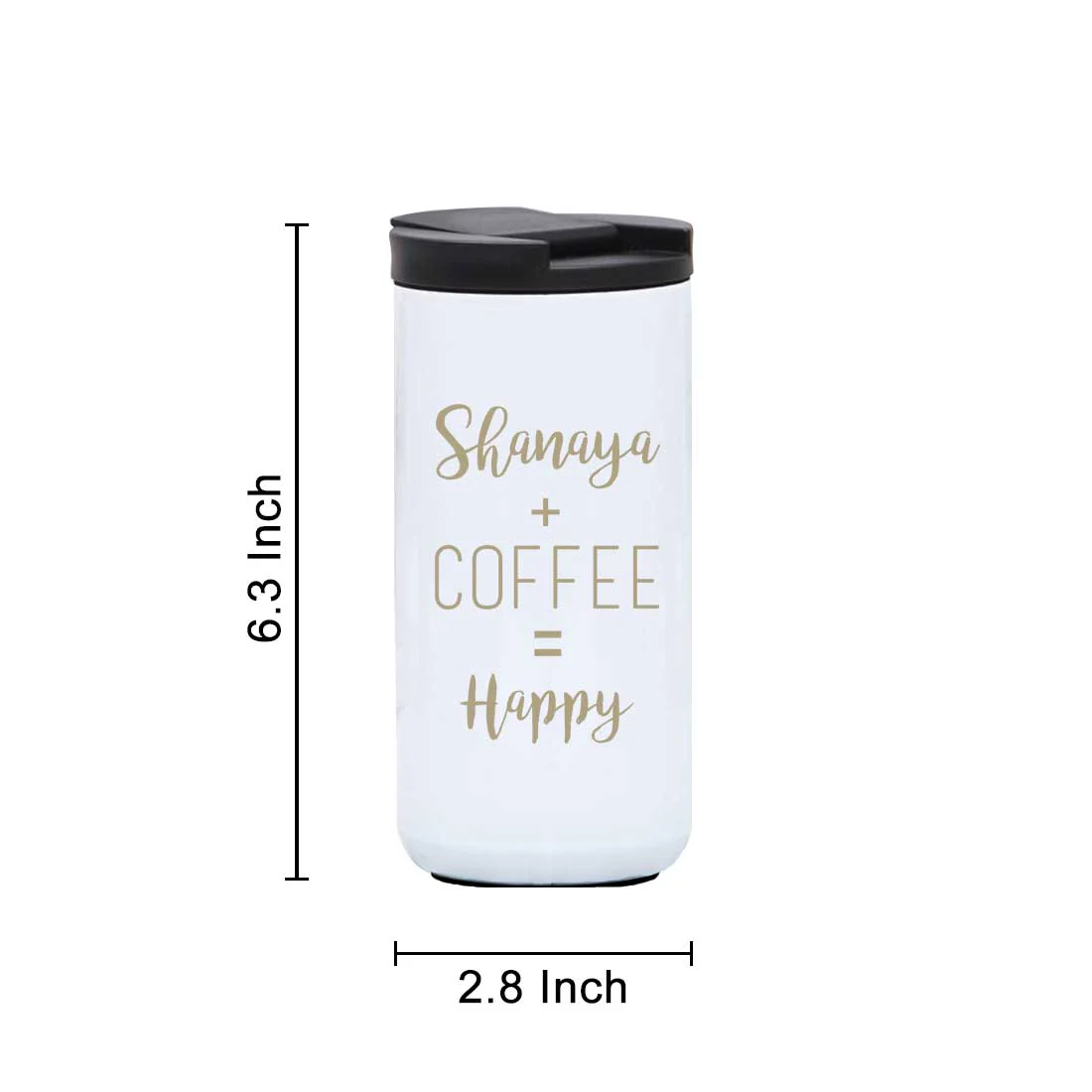 Customized Insulated Thermos Cup for Tea with Name Engraved Design (400 ML) - Happy - Image 13