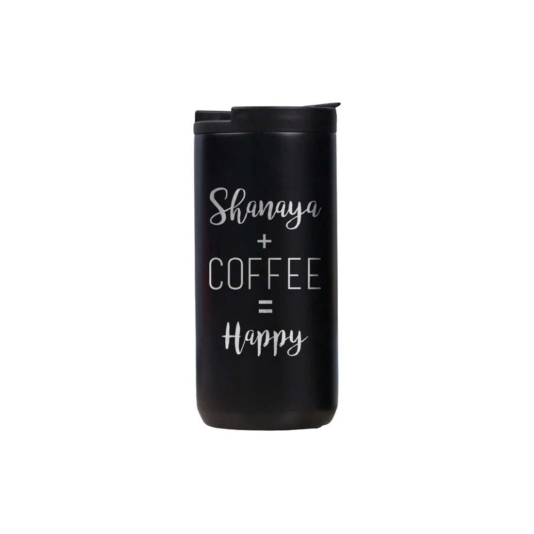 Customized Insulated Thermos Cup for Tea with Name Engraved Design (400 ML) - Happy - Image 3