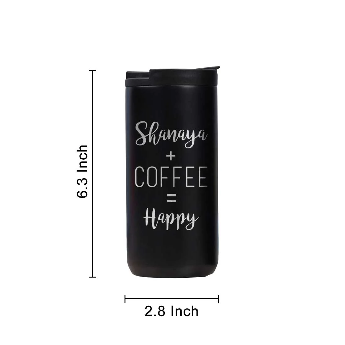 Customized Insulated Thermos Cup for Tea with Name Engraved Design (400 ML) - Happy - Image 7