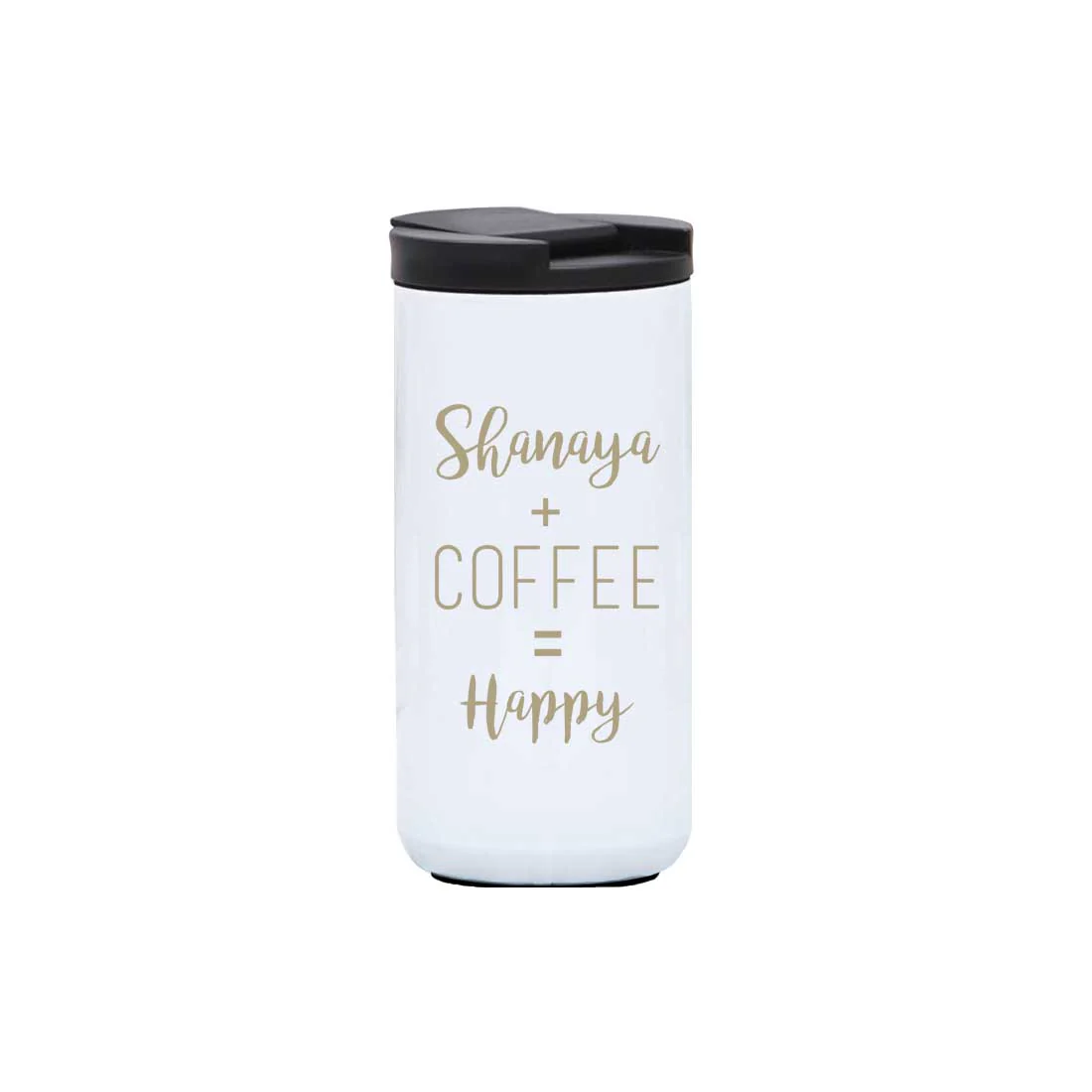 Customized Insulated Thermos Cup for Tea with Name Engraved Design (400 ML) - Happy - Image 8