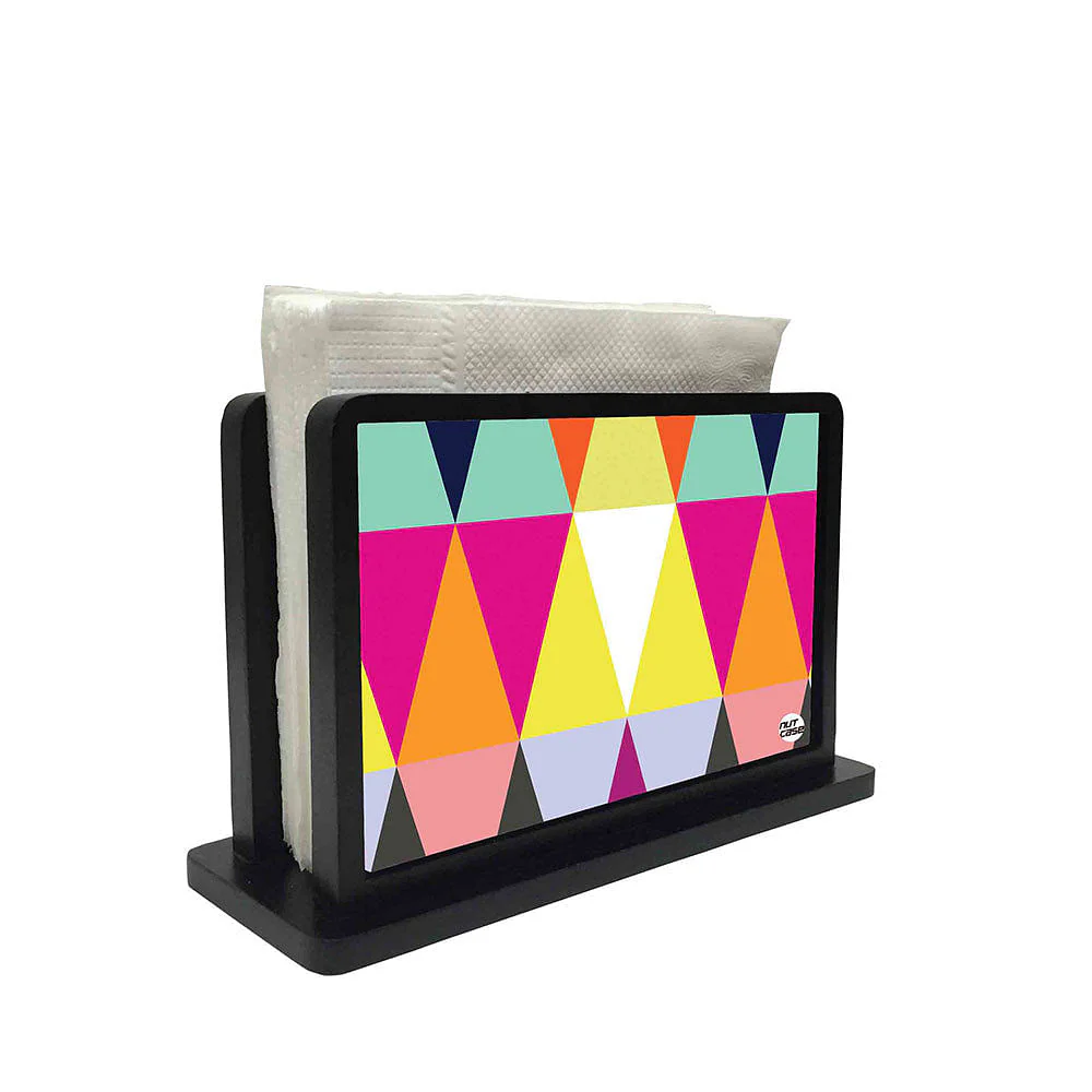 Tissue Holder Paper Napkin Stand - Colorful Triangles