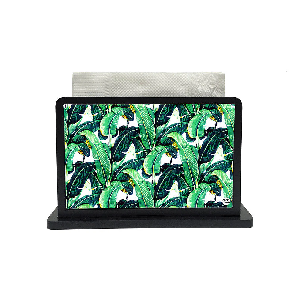 Tissue Holder Paper Napkin Stand - Banana Leaves - Image 2