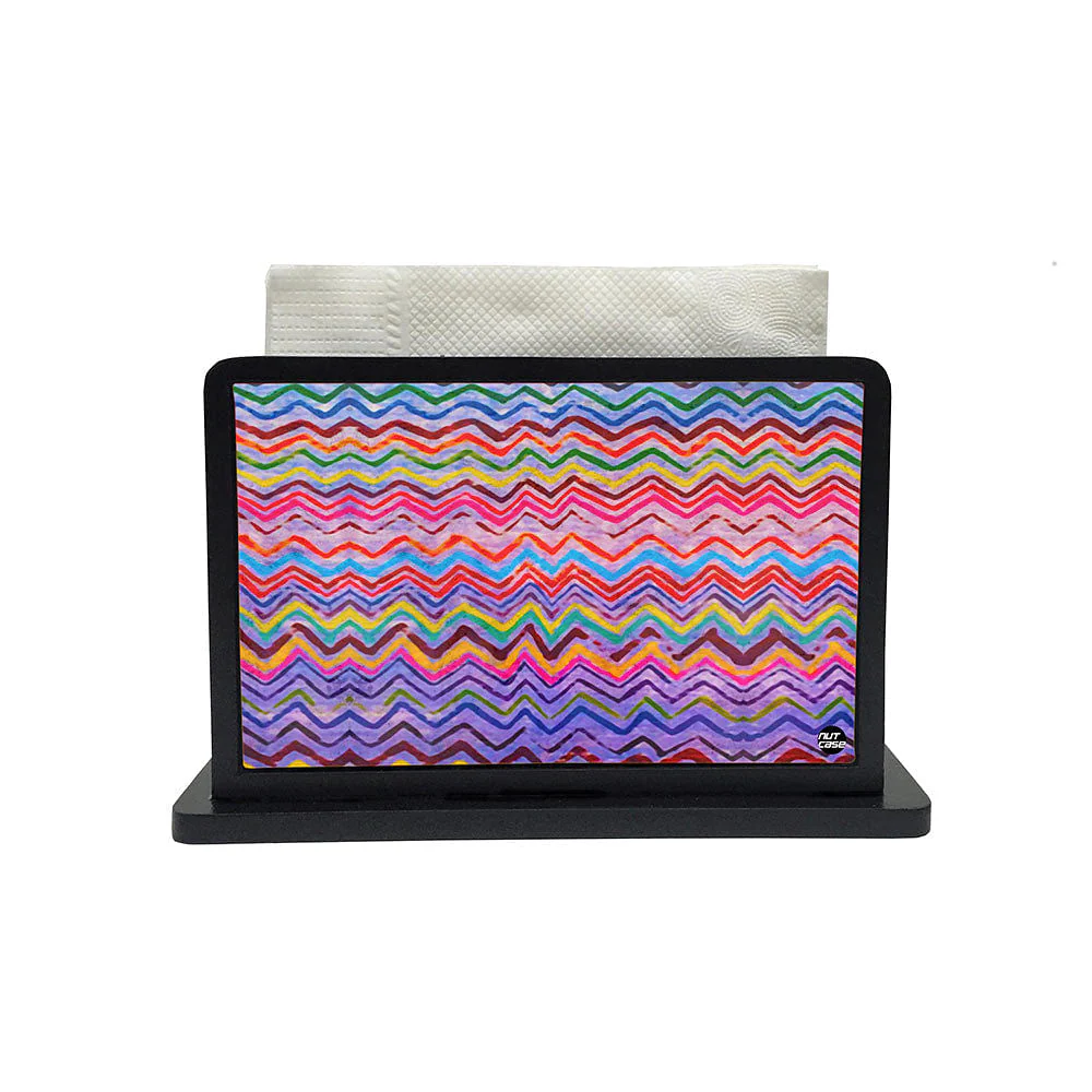 Tissue Holder Paper Napkin Stand - Blue Waves Lines - Image 2