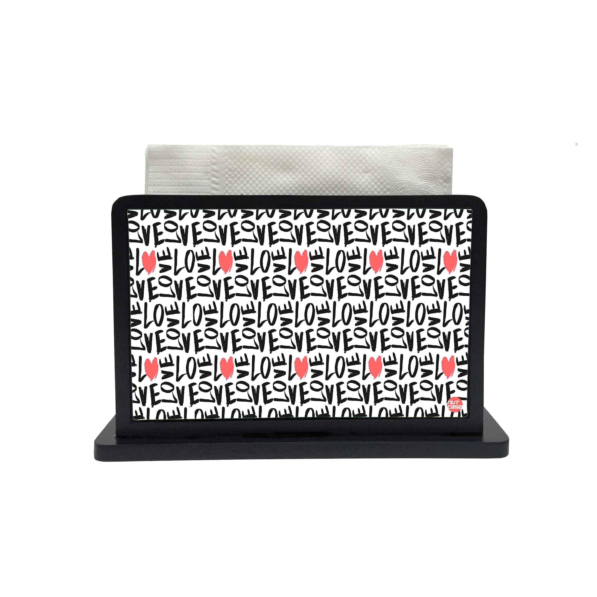 Tissue Paper Napkin Holder Stand - Love Repeat Pattern - Image 2