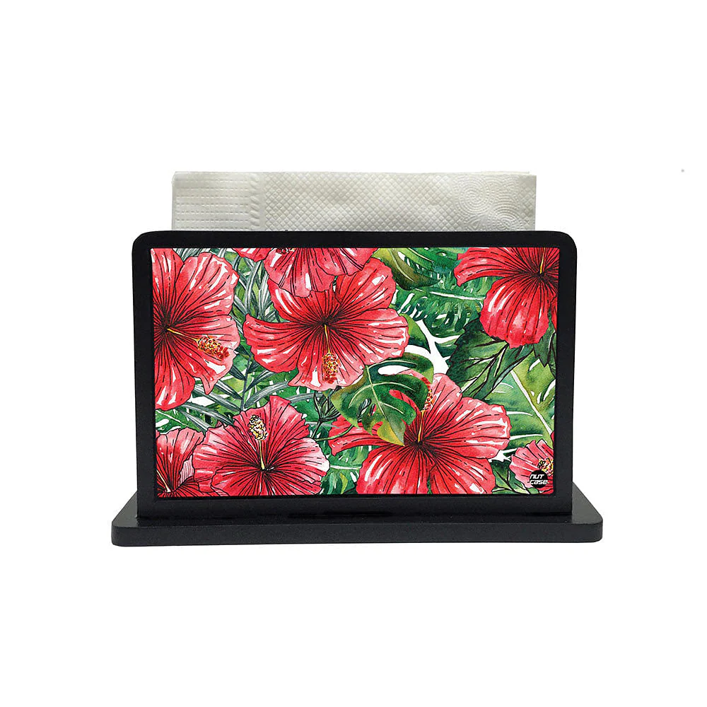 Tissue Holder Paper Napkin Stand - Hibiscus Flowers - Image 2