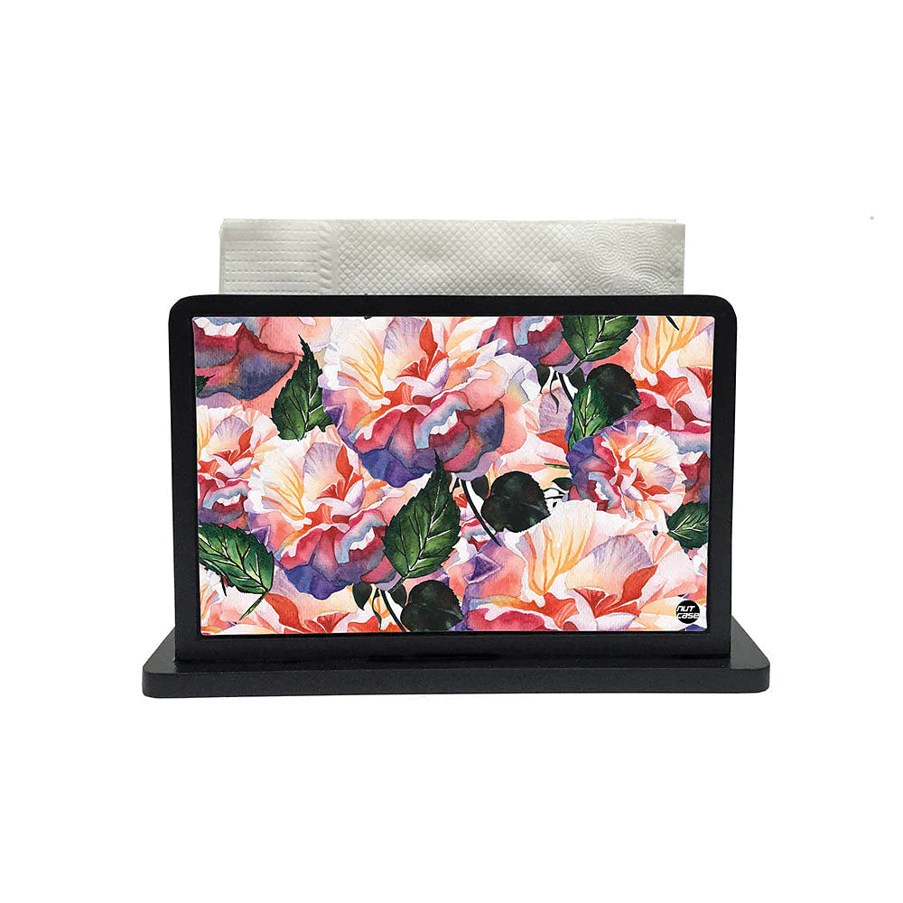 Tissue Holder Paper Napkin Stand - Pink Roses - Image 2