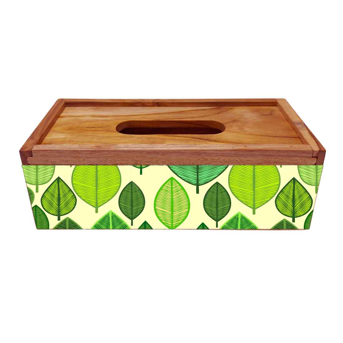 Decorative Tissue Paper Holder Wooden for Bathroom - Leaf - Image 4