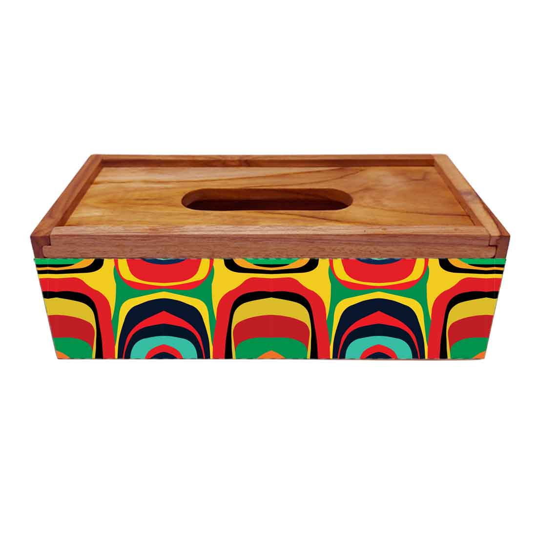 Rectangular Wooden Tissue Holder for Home Office Car - Image 4