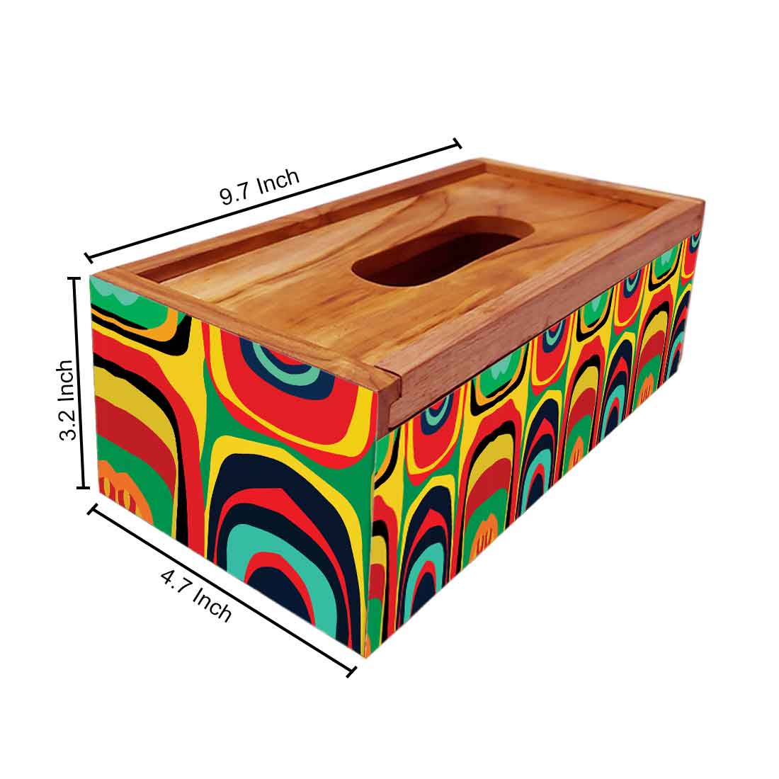 Rectangular Wooden Tissue Holder for Home Office Car - Image 5