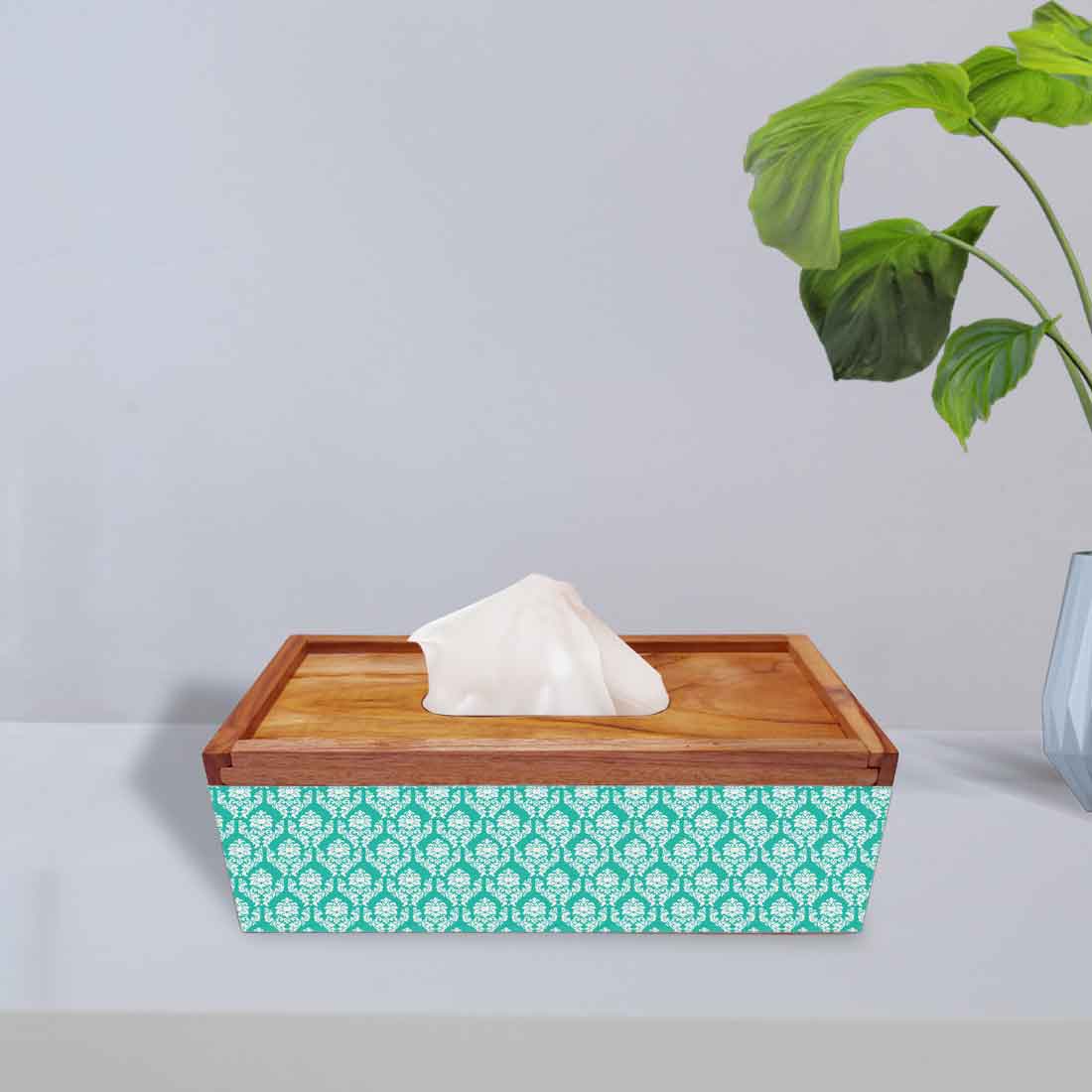 Wooden Rectangular Tissue Paper Holder for Bathroom - Image 2