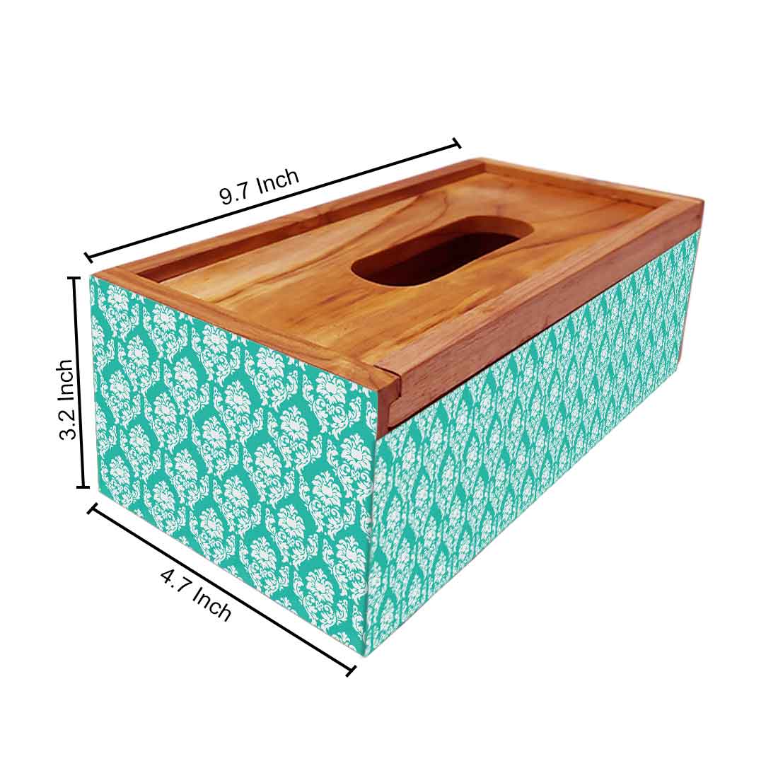 Wooden Rectangular Tissue Paper Holder for Bathroom - Image 5