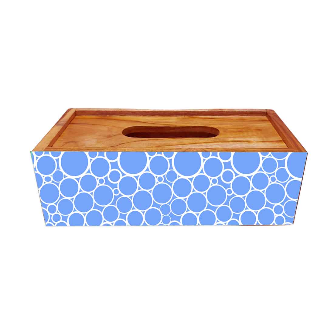 Decorative Wooden Tissue Box Holder for Home for Bathroom - Circle - Image 3