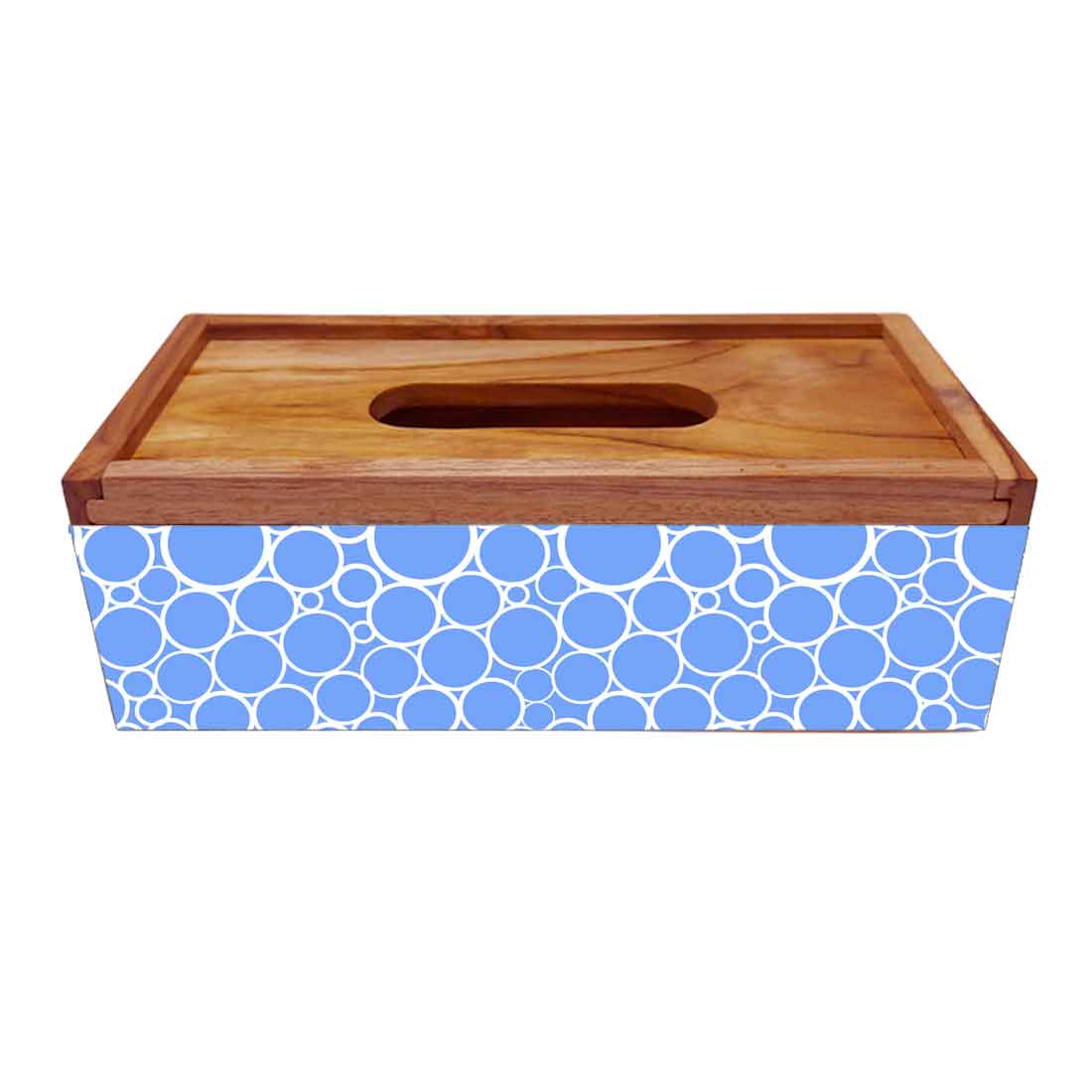 Decorative Wooden Tissue Box Holder for Home for Bathroom - Circle - Image 4