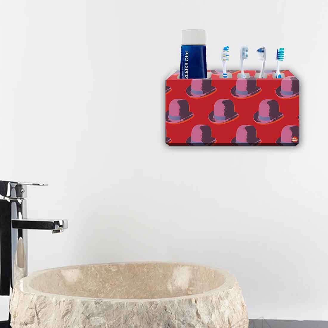 Toothbrush Holder Wall Mounted -Hat Red - Image 4