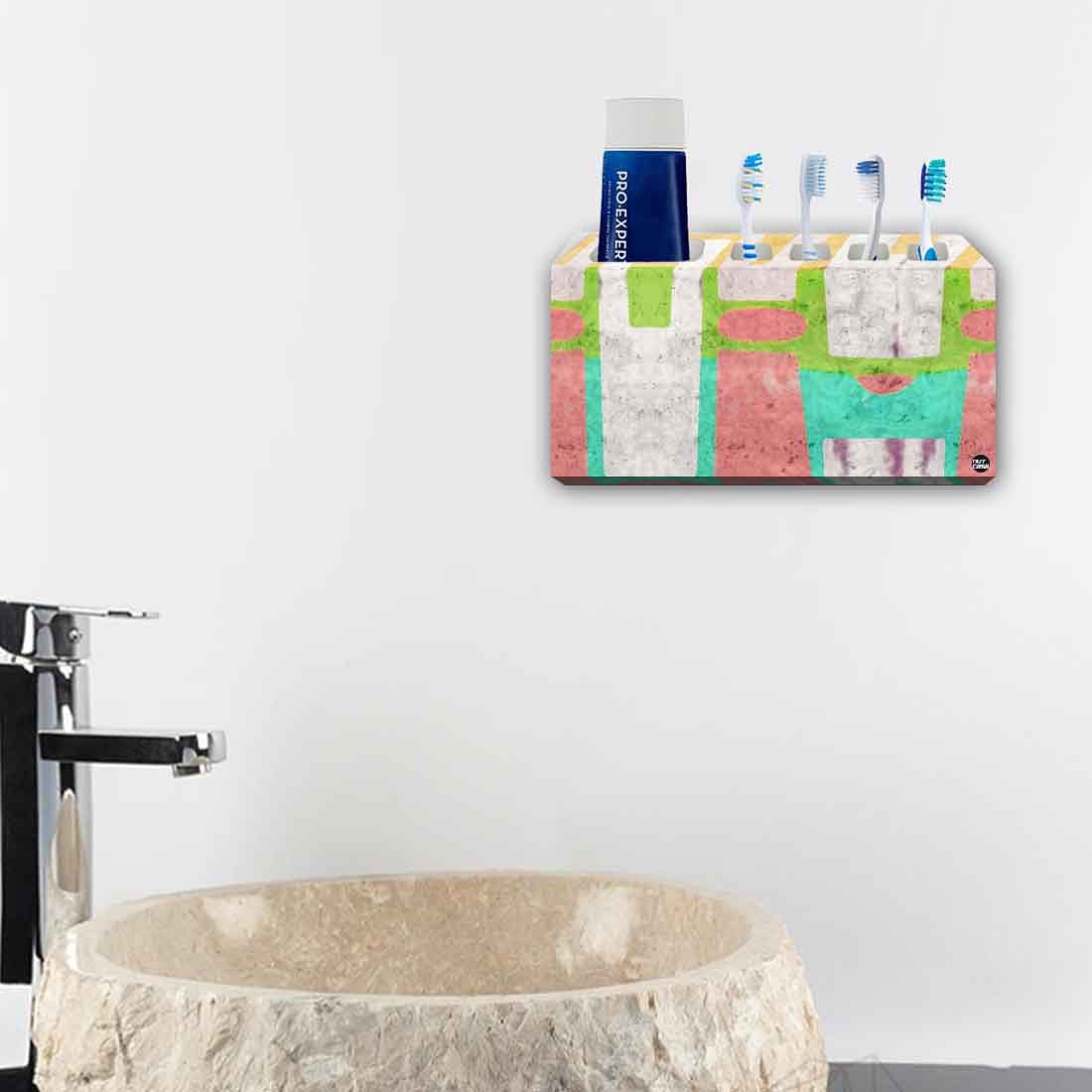 Toothbrush Holder Wall Mounted -Abstract Pastel Art - Image 4
