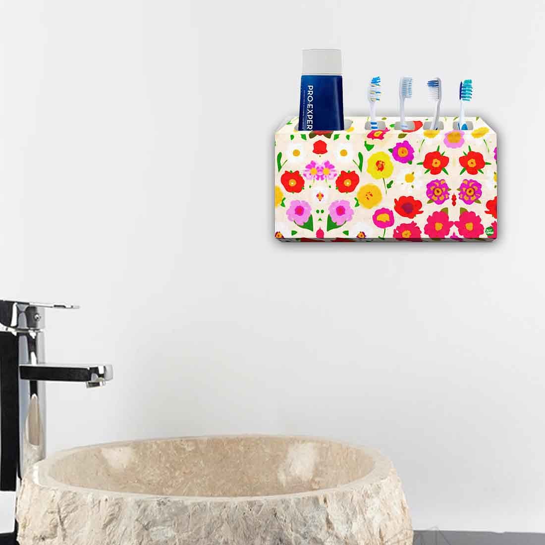 Toothbrush Holder Wall Mounted -Pretty Little Flowers - Image 4