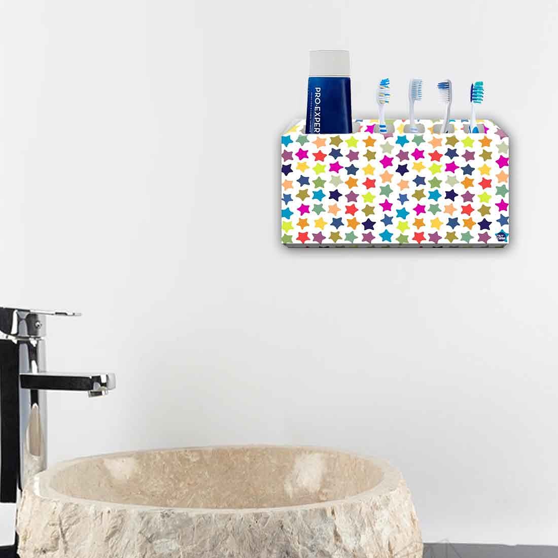 Wall Mount Designer Toothbrush Organiser-Colorful Stars - Image 4