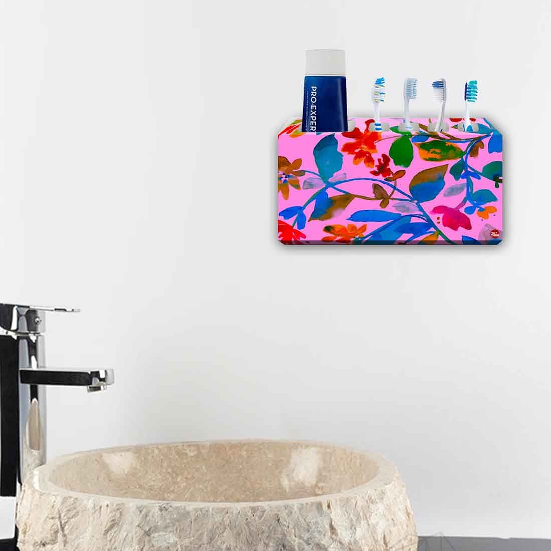 Toothbrush Holder Wall Mounted -Floral Watercolour - Image 4
