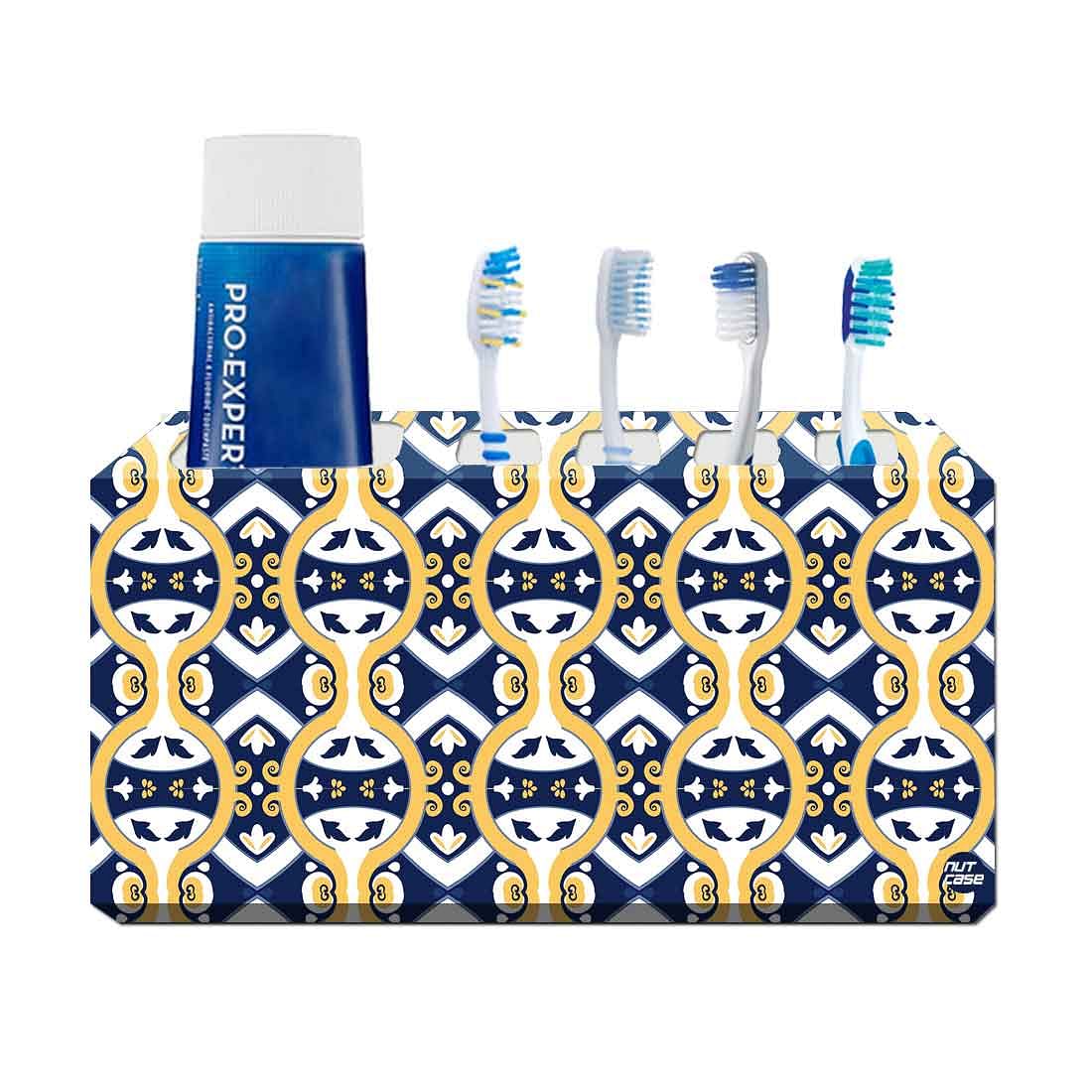 Toothbrush Holder Wall Mounted -Spanish Tiles Pattern