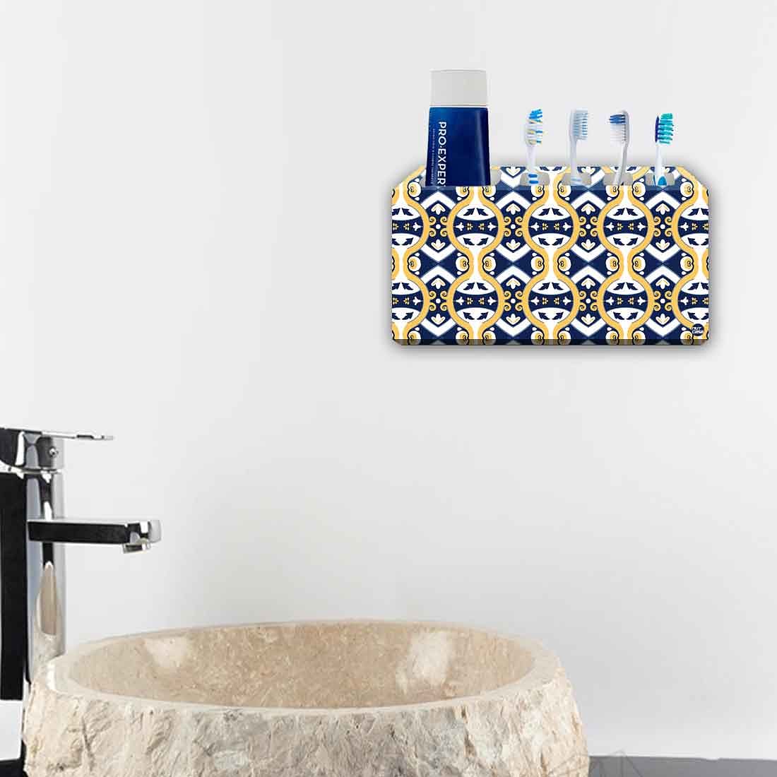 Toothbrush Holder Wall Mounted -Spanish Tiles Pattern - Image 4
