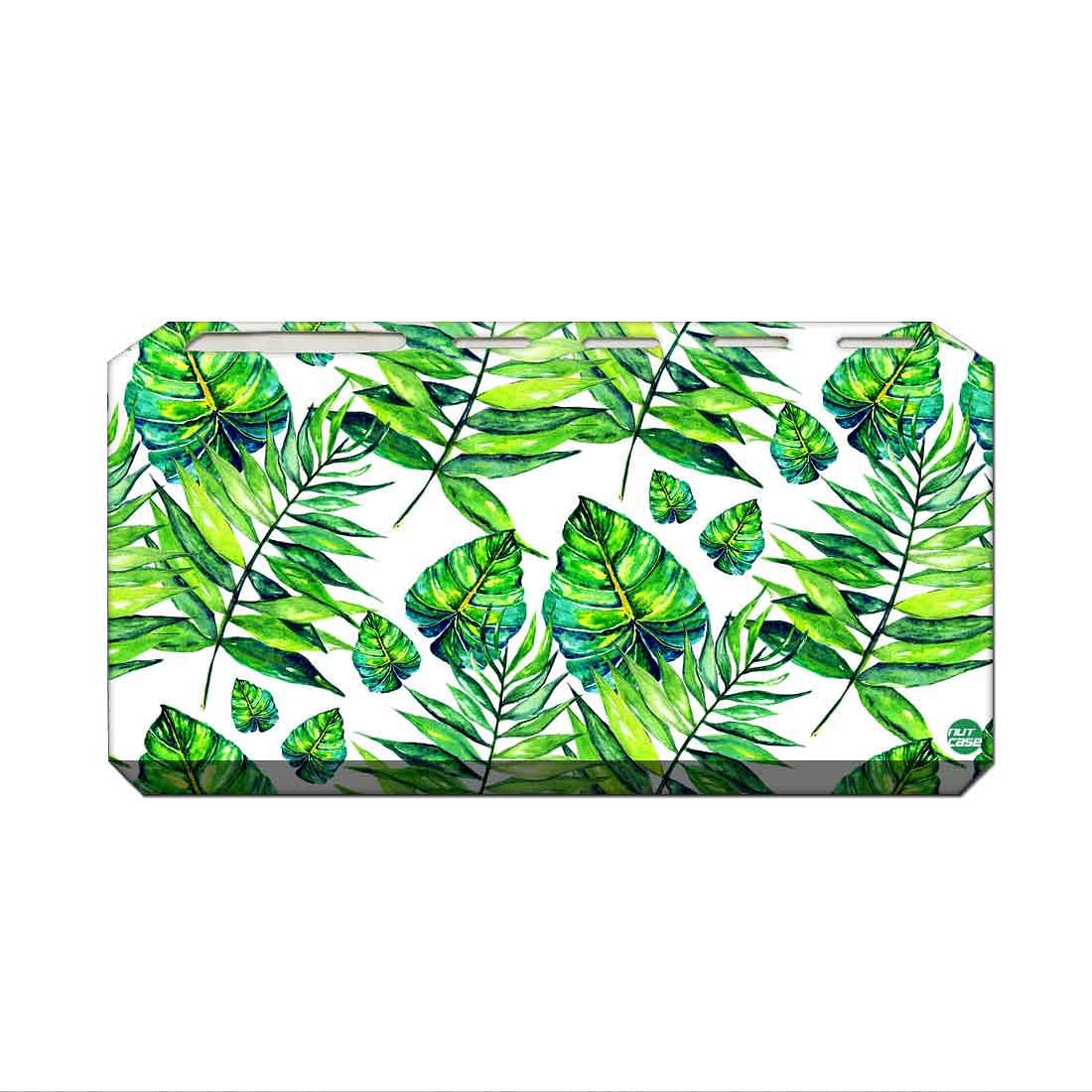 Toothbrush Holder Wall Mounted -Dark Green Tropical Leaf - Image 2