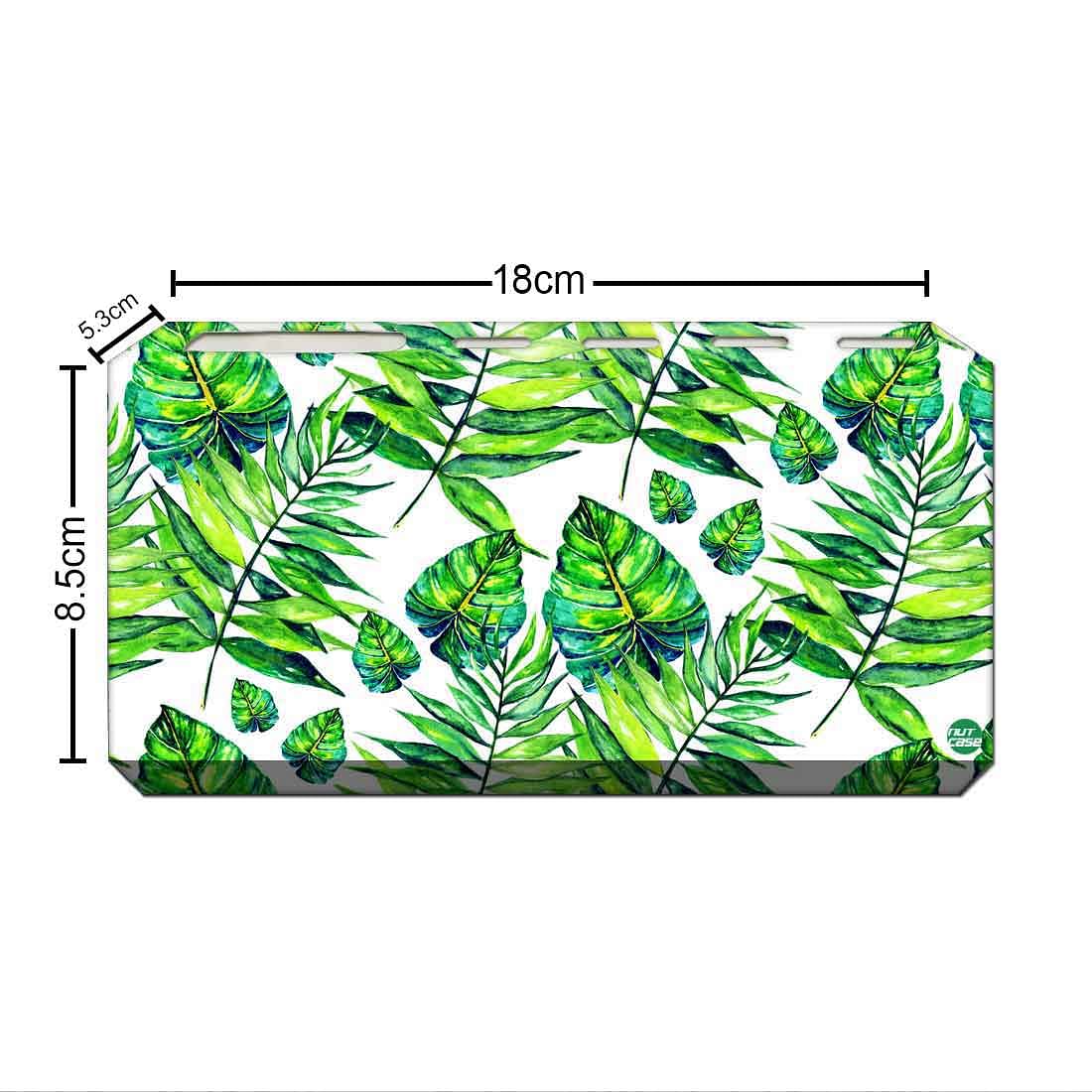 Toothbrush Holder Wall Mounted -Dark Green Tropical Leaf - Image 3