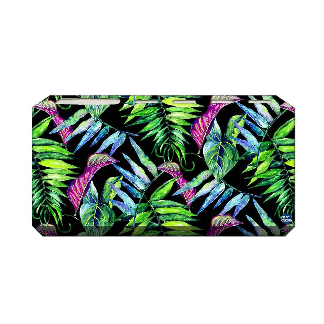 Toothbrush Holder Wall Mounted -Purple and Green Tropical Leaf - Image 2
