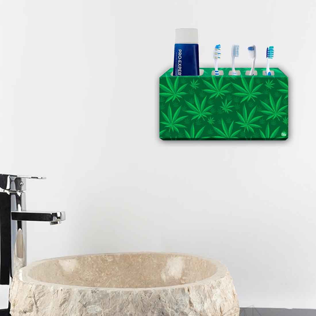 Toothbrush Holder Wall Mounted -Dark Green Leaves - Image 4