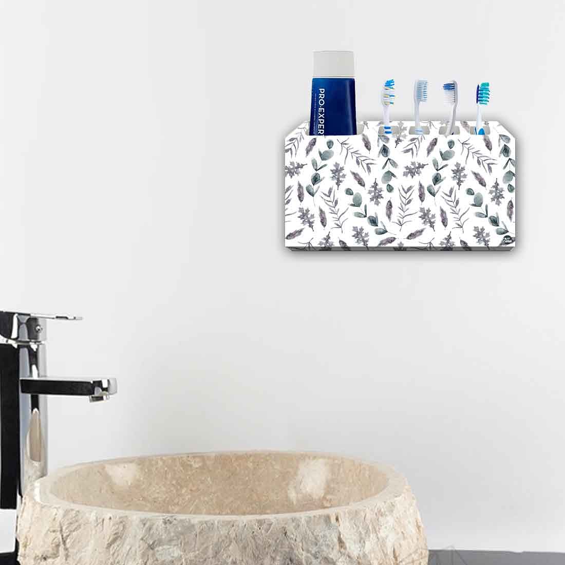 Toothbrush Holder Wall Mounted -Grey Leaf - Image 4