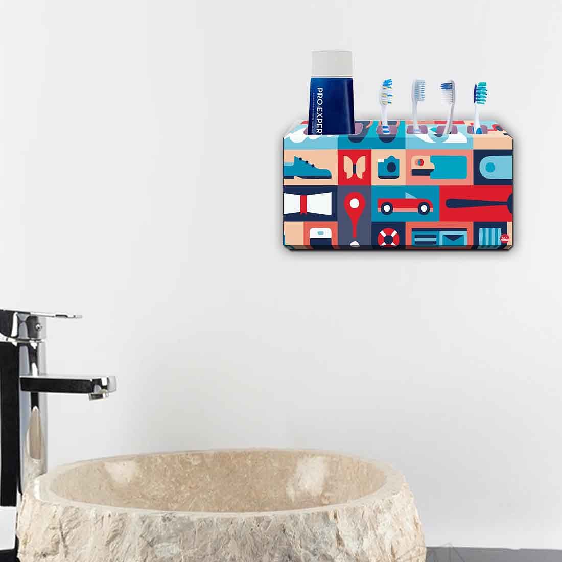Toothbrush Holder Wall Mounted -Retro Elements - Image 4