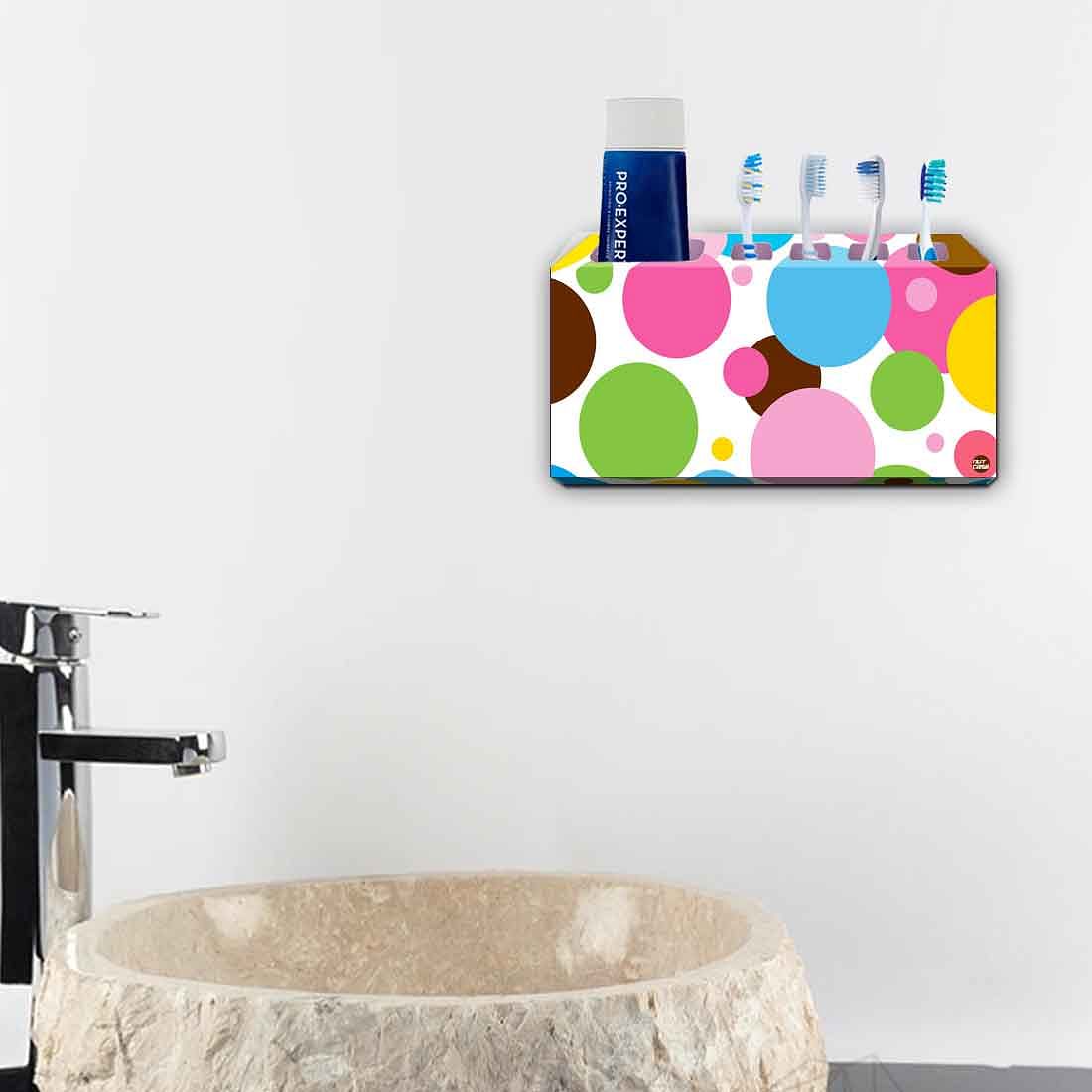 Toothbrush Holder Wall Mounted -Colorful Polka Dots - Image 4