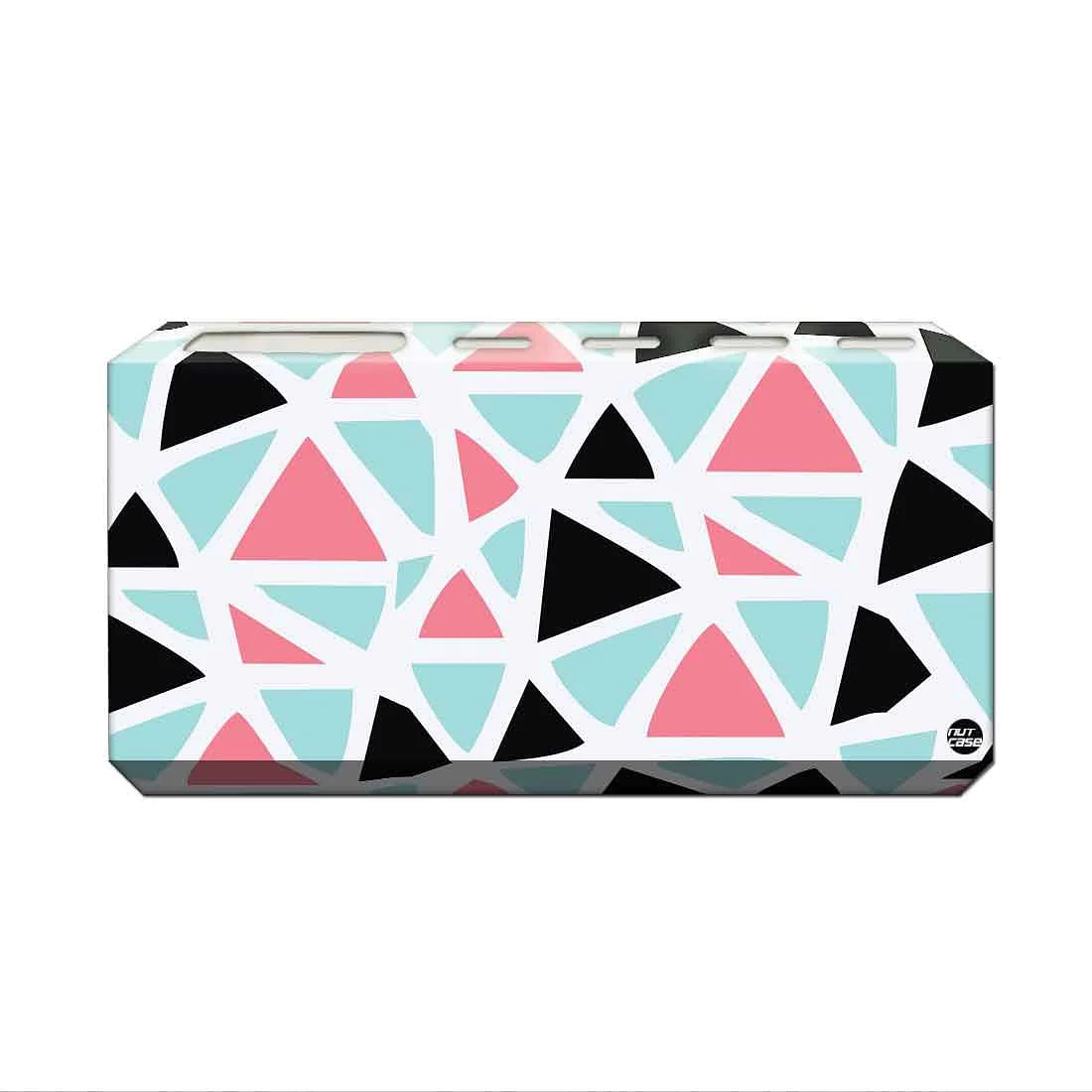 Toothbrush Holder Wall Mounted -Triangles Pattern Black and Pink - Image 2