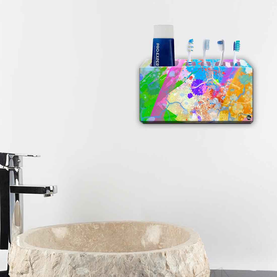 Toothbrush Holder Wall Mounted -Watercolor Blue - Image 4