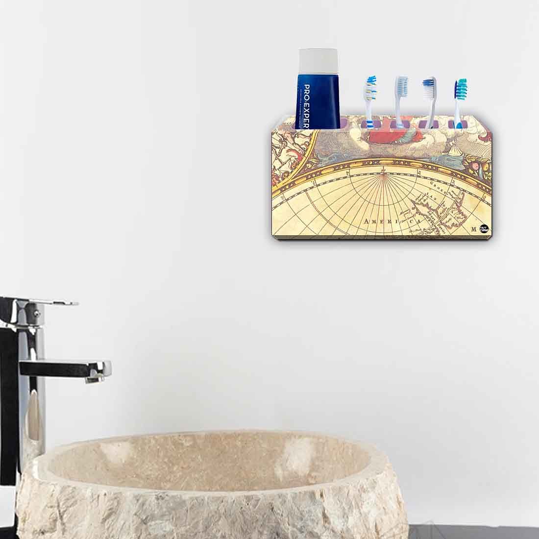 Toothbrush Holder Wall Mounted -Watercolor Pink and Yellow - Image 4