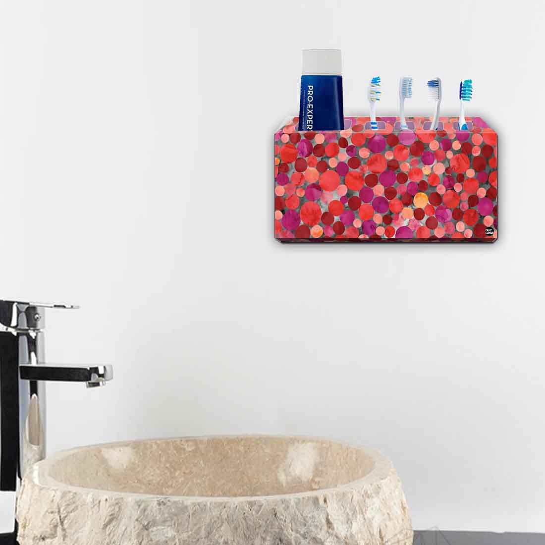 Toothbrush Holder Wall Mounted -Pink Marble Dots - Image 4