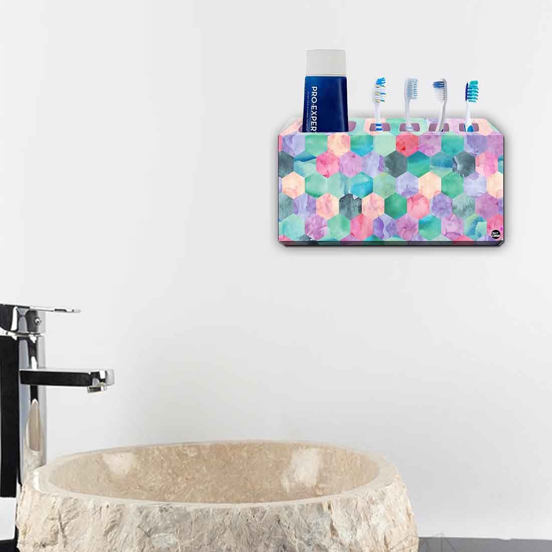Toothbrush Holder Wall Mounted -Green Marble Dots - Image 4